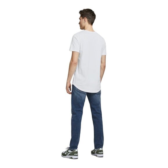 Jack Jones Men's White Organic Cotton Noa Basic Long Fit Crew Neck T Shirt US XL - Picture 2 of 7